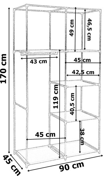 Tekstylna szafa z geometrycznym wzorem 45x12x4 P1-F70