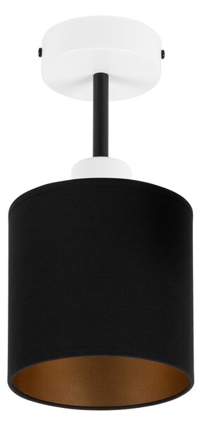Lampa sufitowa biała jednopunktowy spot z czarnym abażurem C-1010WE-SC