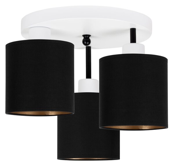 Lampa sufitowa biała trzypunktowa z czarnymi abażurami C-3030WE-SCSCSC