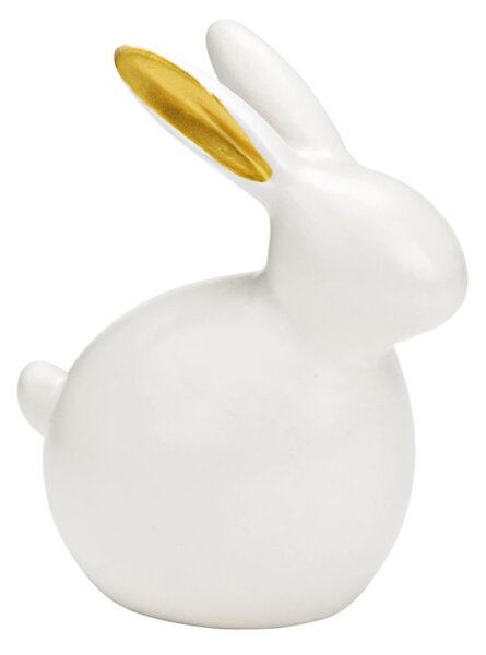 Ceramiczny zajączek GILDED BUNNY 14 cm biały