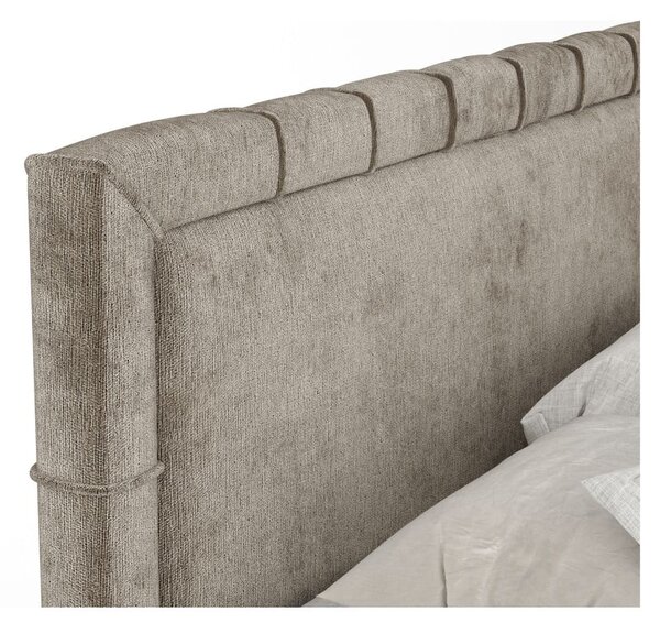 Beżowe łóżko boxspring ze schowkiem 160x200 cm Voyage – Maison de Rêve