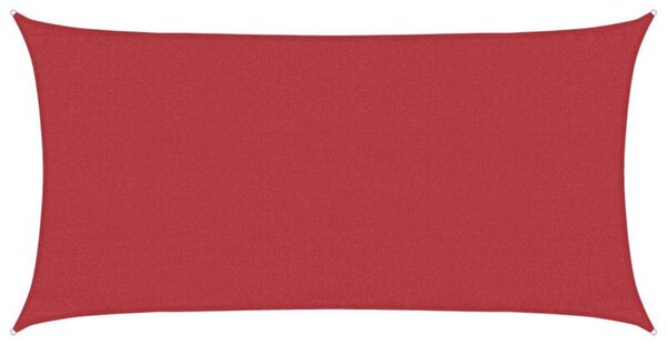 Żagiel przeciwsłoneczny, 160 g/m², czerwony, 3x6 m, hdpe