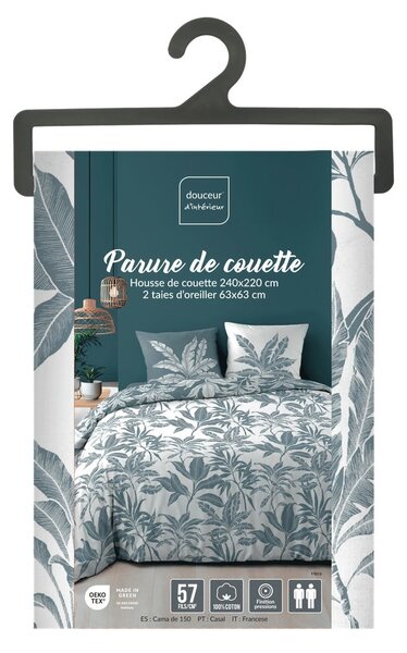 Biało-niebieska bawełniana pościel dwuosobowa 240x220 cm Hera – douceur d'intérieur