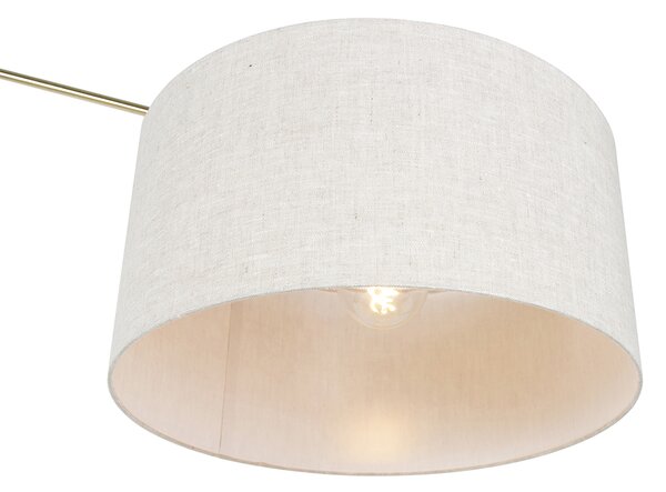 Lampa podłogowa złota z jasnoszarym abażurem 50 cm regulowana - Editor