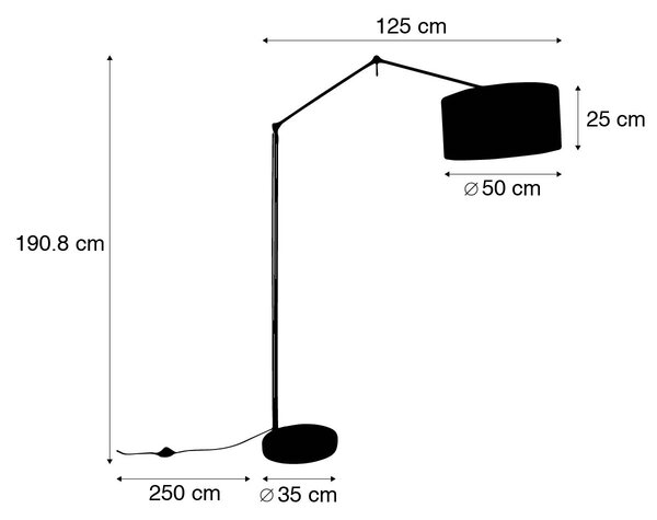 Lampa podłogowa złota z jasnoszarym abażurem 50 cm regulowana - Editor