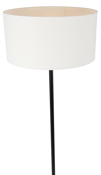 Lampa stojąca czarna z kloszem białym 50 cm - Simplo