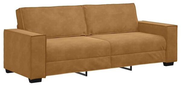 Sofa 3-osobowa, brÄ zowa, 220x78x84 cm, tapicerowana aksamitem