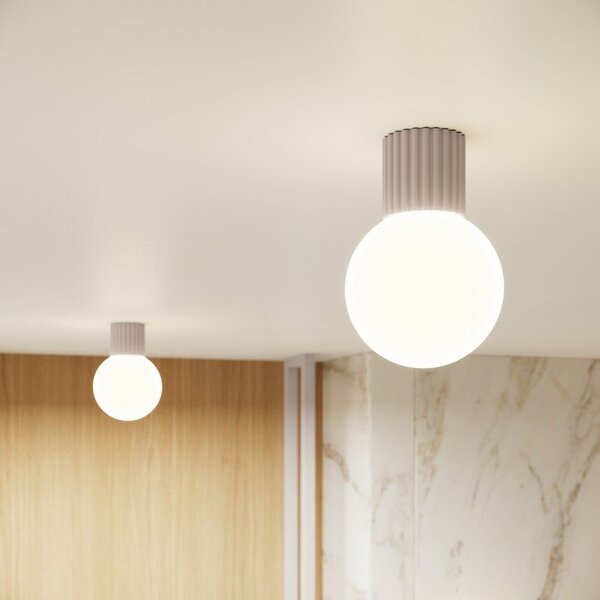 Szarobrązowa lampa sufitowa ze szklanym kloszem ø 12 cm Orbital – Sollux