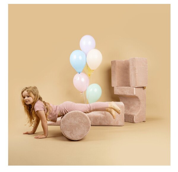 Turkusowy sztruksowy piankowy plac zabaw 5 szt. wysokość 30 cm 250x45 cm Montessori – Meowbaby