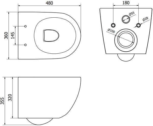 Mexen Lena miska wc Rimless z deską wolnoopadającą slim, duroplast, czarna mat/złota linia - 30224075