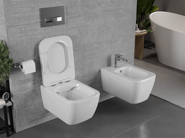 Mexen Margo miska wc Rimless z deską wolnoopadającą slim, duroplast, biała połysk - 30420900