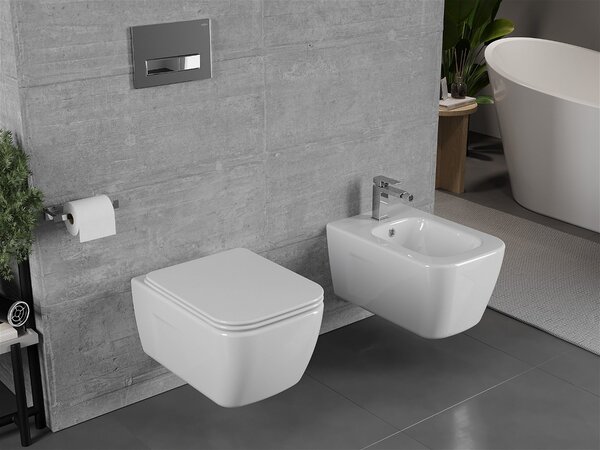 Mexen Margo miska wc Rimless z deską wolnoopadającą slim, duroplast, biała połysk - 30420900