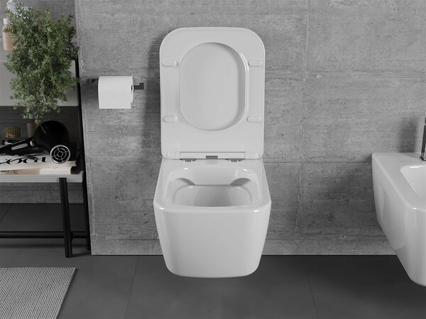 Mexen Margo miska wc Rimless z deską wolnoopadającą slim, duroplast, biała połysk - 30420900