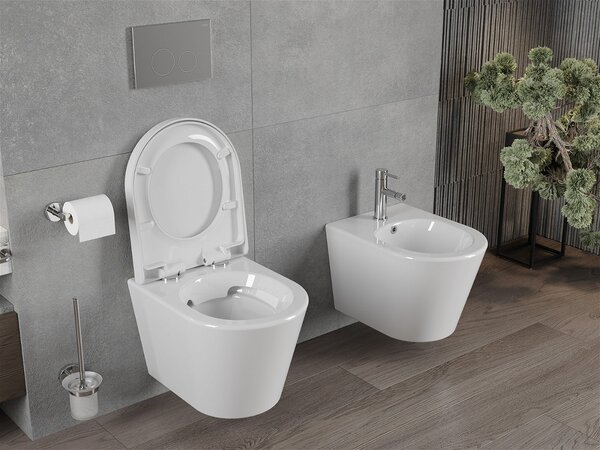 Mexen Rico miska wc Rimless z deską wolnoopadającą twarda, duroplast, biała połysk - 30720200