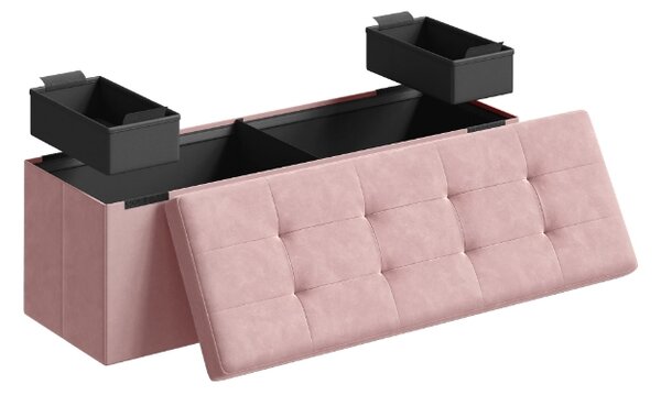 Stołek ze schowkiem OTTOMAN 110x38 cm, różowy