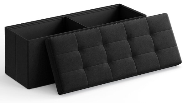 Stołek ze schowkiem OTTOMAN 110x38 cm, czarny