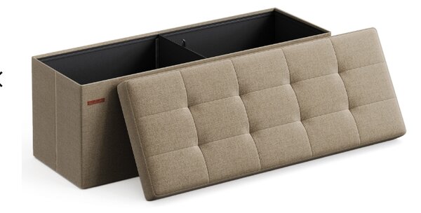 Stołek ze schowkiem OTTOMAN 110x38 cm, jasnobrązowy
