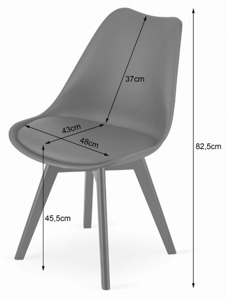 Zestaw jadalniany 1 + 4, czarny stół ADRIA 120x80 cm + beżowe krzesło BALI MARK z czarnymi nogami