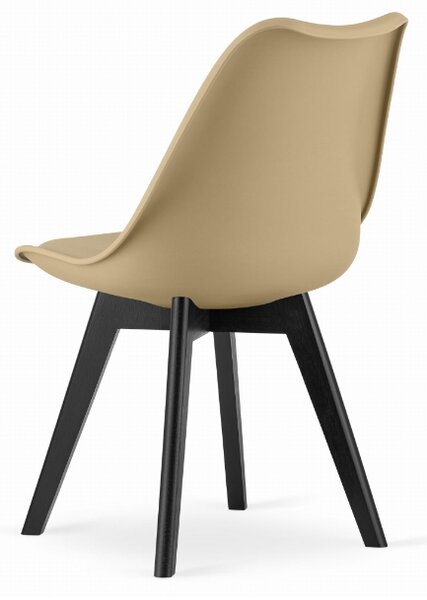 Zestaw jadalniany 1 + 4, czarny stół ADRIA 120x80 cm + beżowe krzesło BALI MARK z czarnymi nogami