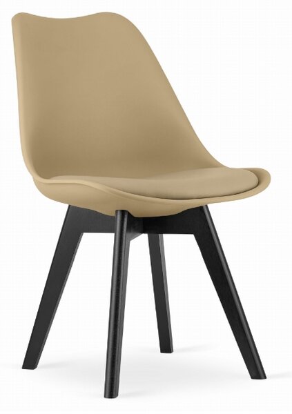 Zestaw jadalniany 1 + 4, czarny stół ADRIA 120x80 cm + beżowe krzesło BALI MARK z czarnymi nogami