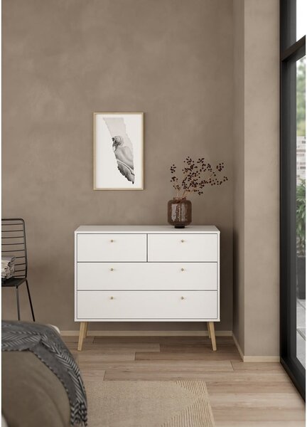 Biała niska komoda 99x82 cm Bodo – Tvilum