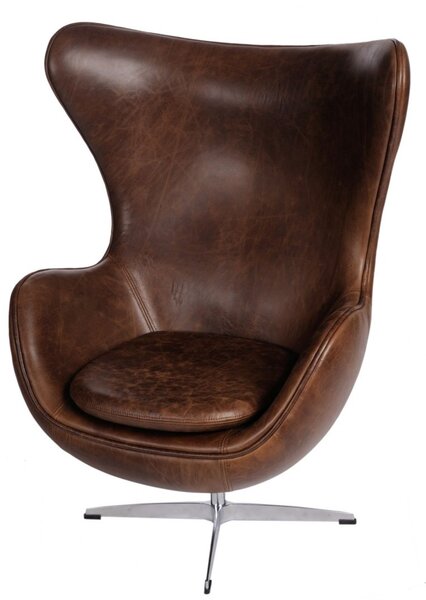 Emaga Fotel Jajo brązowy ciemny vintage Premium
