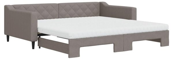 Sofa rozsuwana z materacami, kolor taupe, 100x200 cm, tkanina