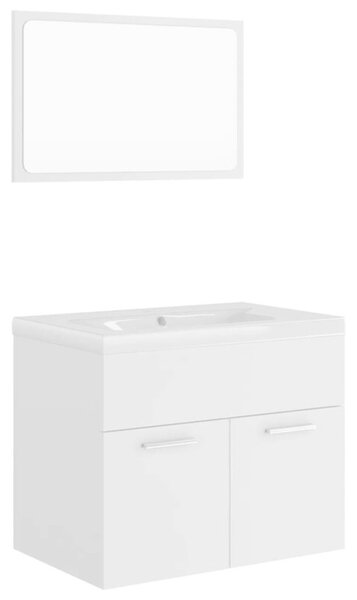 Zestaw mebli łazienkowych, biała, materiał drewnopochodny
