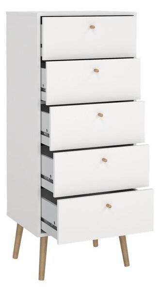 Biała wysoka komoda 50x120 cm Bodo – Tvilum