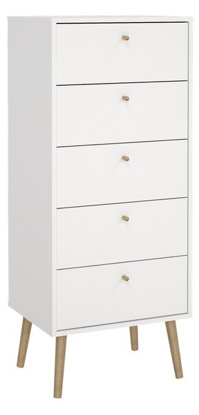 Biała wysoka komoda 50x120 cm Bodo – Tvilum