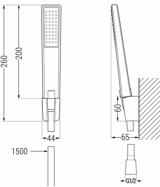 Mexen R-72 zestaw prysznicowy punktowy, czarny - 785725052-70