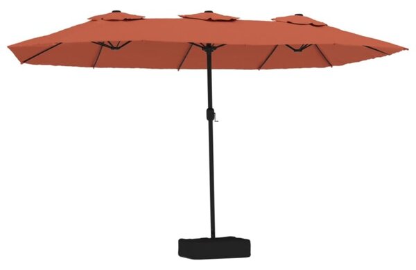 Podwójny parasol ogrodowy, terakotowy, 449x265 cm