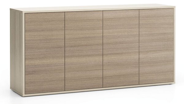 Szafka biurowa z drzwiami LAYERS, długa, 1582 x 400 x 777, dąb naturalny / dąb bejcowany