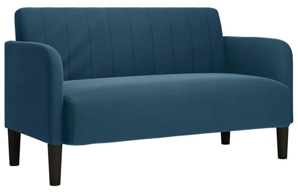 Sofa dwuosobowa niebieska 109 cm aksamitna