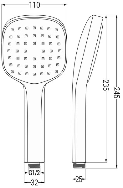 Mexen Uno DR33 zestaw prysznicowy podtynkowy, czarny - 71435DR33-70