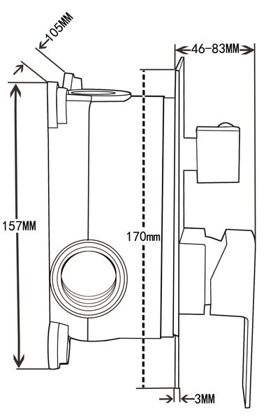 Mexen Uno DR33 zestaw prysznicowy podtynkowy, czarny - 71435DR33-70