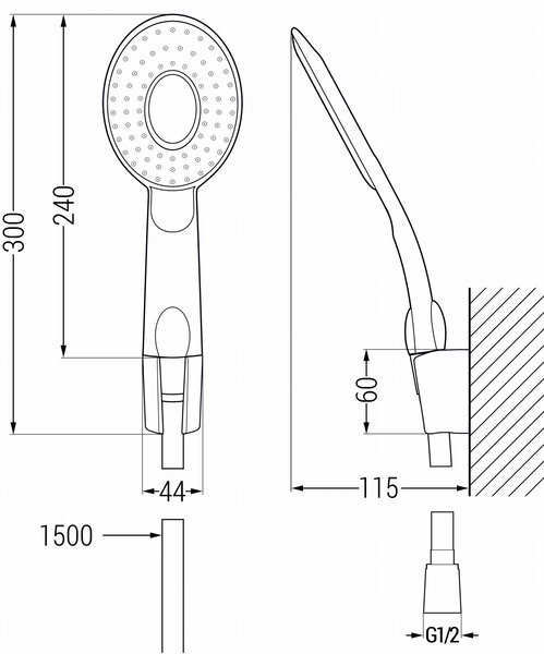 Mexen R-73 zestaw prysznicowy punktowy, chrom/biały - 785735052-02