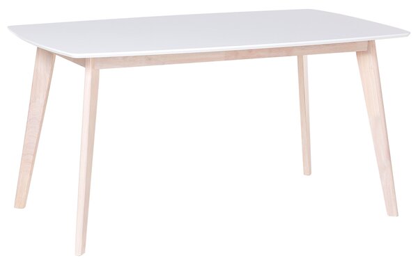 Stół do jadalni biały skandynawski drewniane nogi 150 x 90 cm Santos Beliani