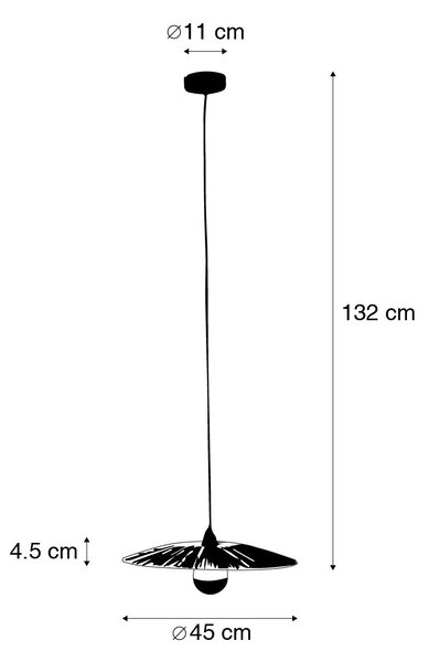 Wiejska lampa wisząca czarna ze sznurkiem 45 cm - Leia Oswietlenie wewnetrzne