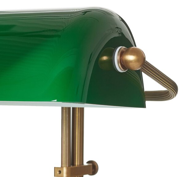 Berliner Messinglampen Lampa stołowa TULSI, zielony, salon / jadalnia, szkło, antyczny