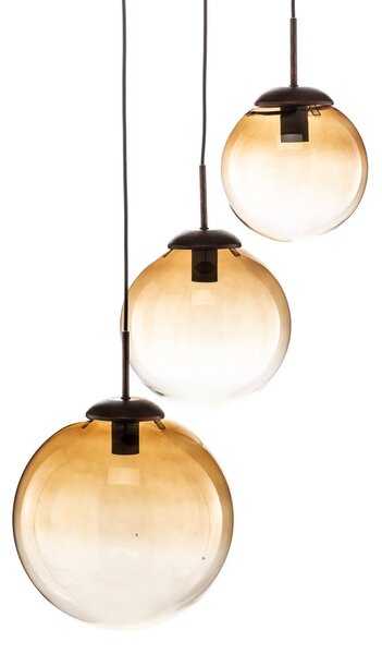 Globo Lampa wisząca szklana Varus, możliwość ściemniania, brązowy / rdzawy, salon / jadalnia, szkło, nowoczesny