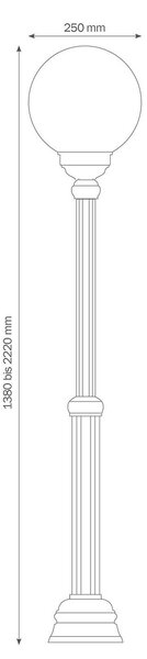 LCD Latarnia ogrodowa 1143, 1-punktowa, czarna/biała 1143, czarny, aluminium, antyczny
