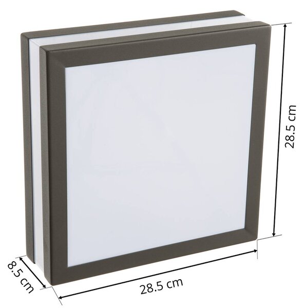 Brilliant Zewnętrzna lampa sufitowa Matteo, 2 x E27, IP44, antracytowa możliwość ściemniania, czarny, stal szlachetna, nowoczesny