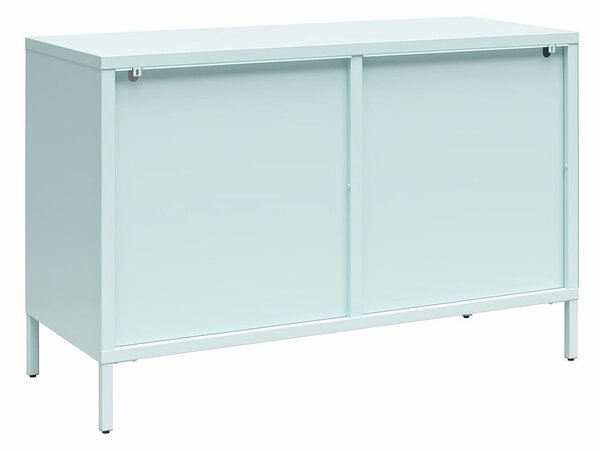 Jasnoniebieska metalowa witryna 100x64x40 cm Luna – Støraa