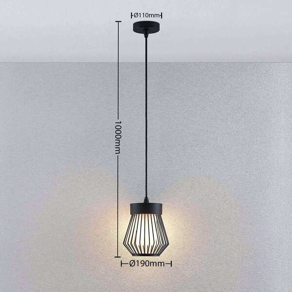 Lampa wisząca zewnętrzna Lindby Vajana, Ø 19 cm, czarny, aluminium Vajana Lindby, możliwość ściemniania, czarny, aluminium, vintage
