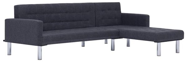 Sofa w ksztaÅcie litery l z funkcjÄ spania ciemnoszary poliester