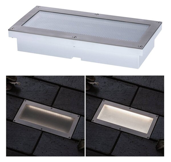 Paulmann Brick oprawa wpuszczana podłogowa LED, 10x20cm, aluminiowy / szary / cynkowy, stal szlachetna, nowoczesny