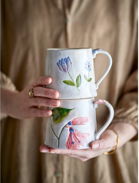 Kremowe kubki ceramiczne zestaw 2 szt. 430 ml Camilla – Bloomingville