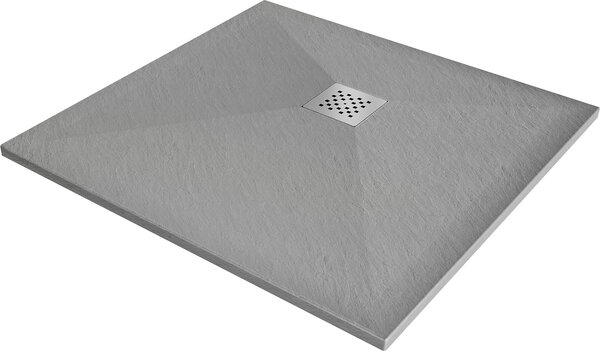 Mexen Stone+ brodzik kompozytowy kwadratowy 100 x 100 cm, szary-beton - 44611010