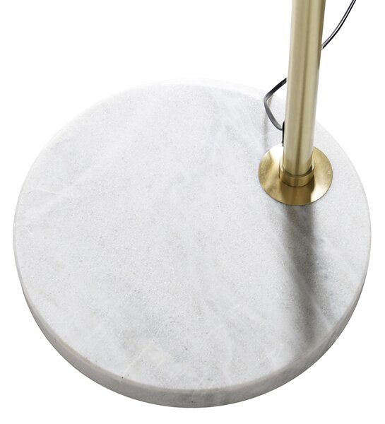 Nowoczesna lampa łukowa biała z orientalnym kloszem z bambusa 50 cm - XXL Rina